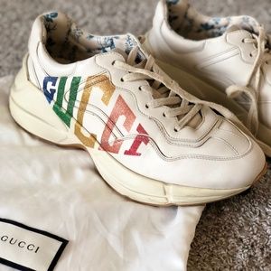 Women's Rhyton glitter Gucci sneaker
